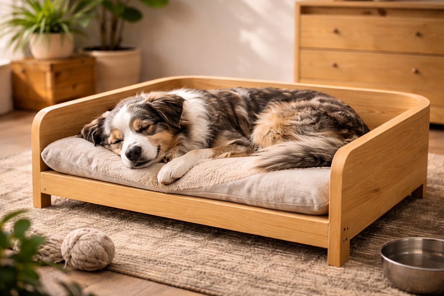 Perro descansando en cama ecológica NidoVerde